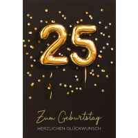 25. Geburtstag  Glückwunschkarte mit Umschlag 25...