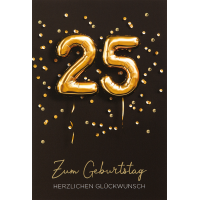25. Geburtstag  Glückwunschkarte mit Umschlag 25...