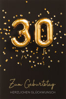 30. Geburtstag - Glückwunschkarte im Format 11,5 x...