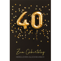 40. Geburtstag Glückwunschkarte mit Briefumschlag...