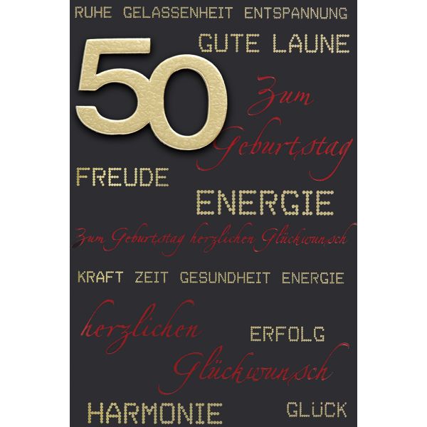 Sketch Zum 50 Geburtstag Für Eine Frau 50. Geburtstag - Glückwunschkarte im Format 11,5 x 17 cm mit Briefums