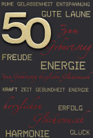 50. Geburtstag - Glückwunschkarte im Format 11,5 x...
