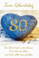 80. Geburtstag - Glückwunschkarte im Format 11,5 x...