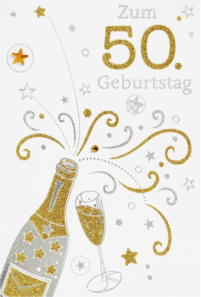 50. Geburtstag - Collage - Glückwunschkarte im Format 11,5 x 17 cm mit Briefumschlag