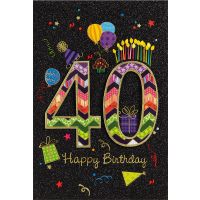 40. Geburtstag Collage Glückwunschkarte mit...