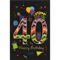 40. Geburtstag Collage Glückwunschkarte mit...