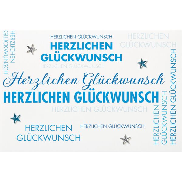 Allgemeine Wünsche 3D Pop-Up Grußkarte mit Umschlag blau Herzlichen Glückwunsch