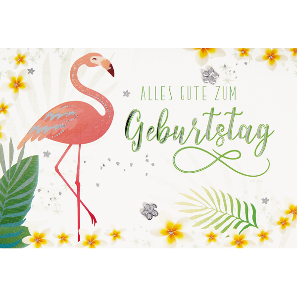 Geburtstag PopUp Glückwunschkarte mit Umschlag Flamingo 3D-PopUp Alles Gute