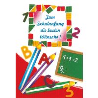 Schulanfang  Glückwunschkarte mit Umschlag Tafel...