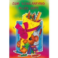 Schulanfang  Glückwunschkarte mit Umschlag...
