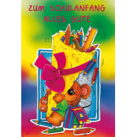 Schulanfang  Glückwunschkarte mit Umschlag...