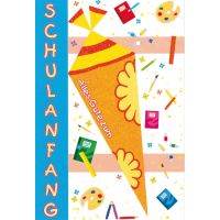 Schulanfang  Glückwunschkarte mit Umschlag...