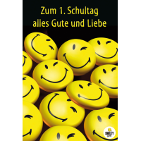 Schulanfang - Smiley - Glückwunschkarte im Format...
