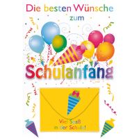 Schulanfang  Geldkarte mit Umschlag Schultüte...