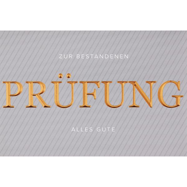 Prüfung -  - Glückwunschkarte im Format 11,5 x 17 cm mit Briefumschlag