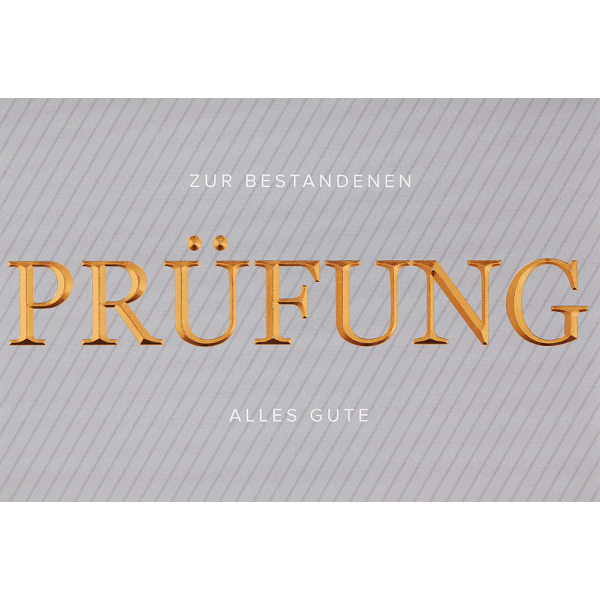 Prüfung -  - Glückwunschkarte im Format 11,5 x 17 cm mit Briefumschlag