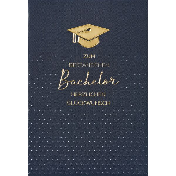 Bachelor  Glückwunschkarte mit Umschlag Bachelor Doktorhut Herzlichen Glückwunsch