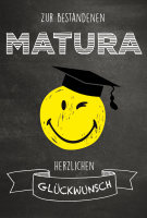 Matura - Smiley - Glückwunschkarte im Format 11,5 x...