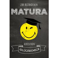 Matura - Smiley - Glückwunschkarte im Format 11,5 x...