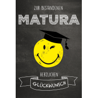 Matura - Smiley - Glückwunschkarte im Format 11,5 x...