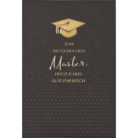 Master  Glückwunschkarte mit Umschlag Gold Doktorhut...