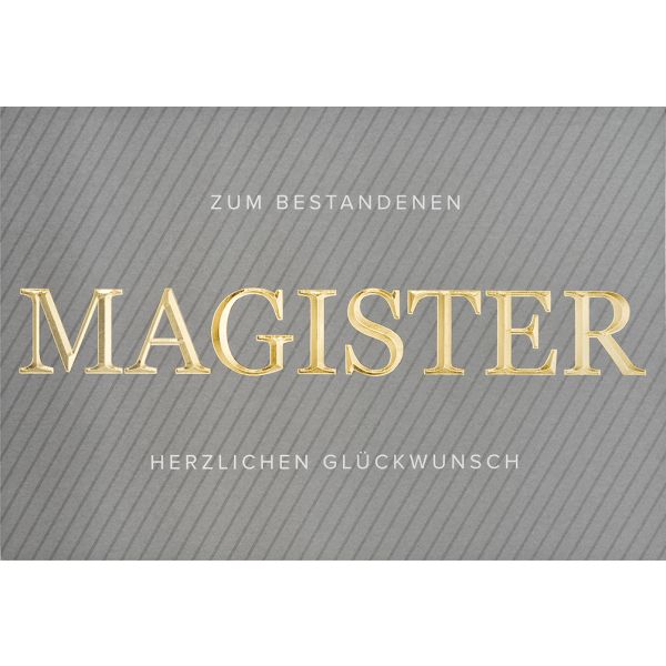Magister - Glückwunschkarte im Format 11,5 x 17 cm mit Briefumschlag