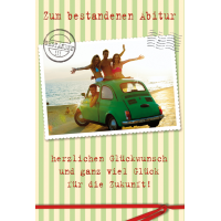 Abitur  Glückwunschkarte mit Umschlag Auto...