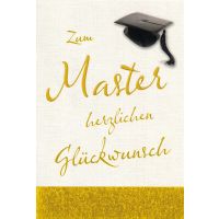 Master  Glückwunschkarte mit Umschlag Doktorhut...