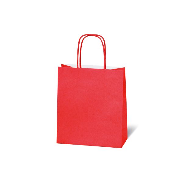 Tasche - Kraftpapier - 18x21x8 cm - rot