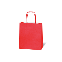 Tasche - Kraftpapier - 18x21x8 cm - rot