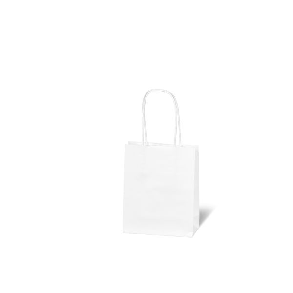 Tasche - Kraftpapier - 12x15x5,5 cm - weiß