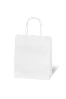 Tasche - Kraftpapier - 18x21x8 cm - weiß