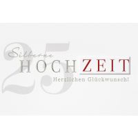 Silberhochzeit  Glückwunschkarte mit Umschlag Silber...