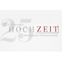 Silberhochzeit  Glückwunschkarte mit Umschlag Silber...