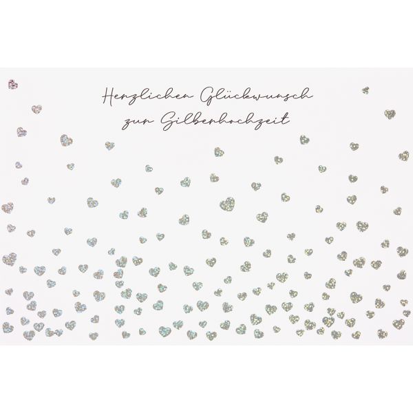 Silberhochzeit 25. Hochzeitstag Glückwunschkarte mit Briefumschlag silberne Herzen