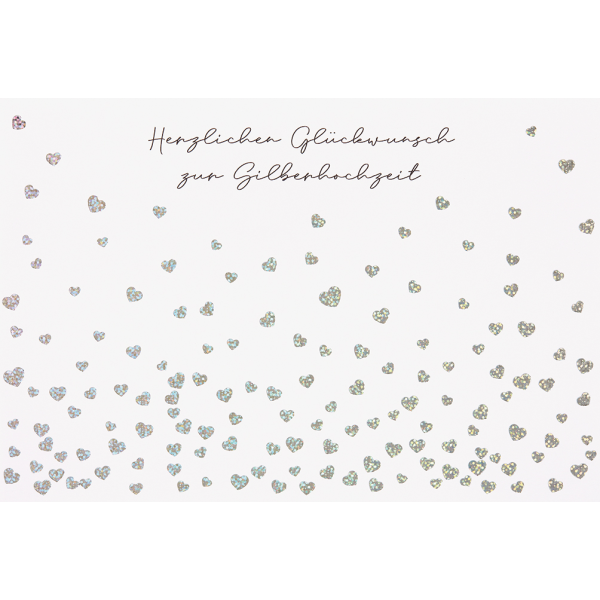 Silberhochzeit 25. Hochzeitstag Glückwunschkarte mit Briefumschlag silberne Herzen