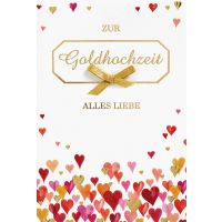 A Goldhochzeit  Glückwunschkarte mit Umschlag Herzen...