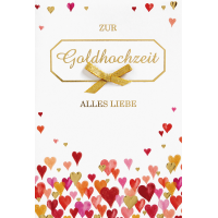 A Goldhochzeit  Glückwunschkarte mit Umschlag Herzen...