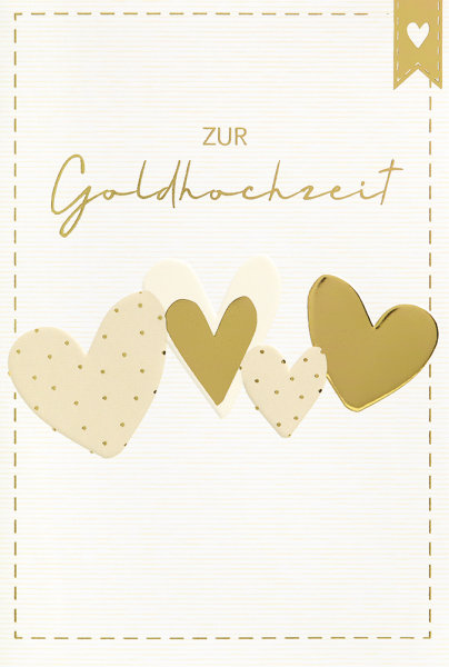 Goldhochzeit - 50. Hochzeitstag - Glückwunschkarte im Format 11,5 x 17 cm mit Briefumschlag