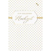 Goldhochzeit  Glückwunschkarte mit Umschlag Gold Tupfen