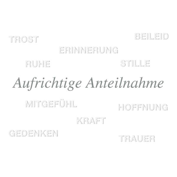 Trauer Beileid Kondolenzkarte mit Briefumschlag Aufrichtige Anteilnahme Kraft Mitgefühl Erinnerung