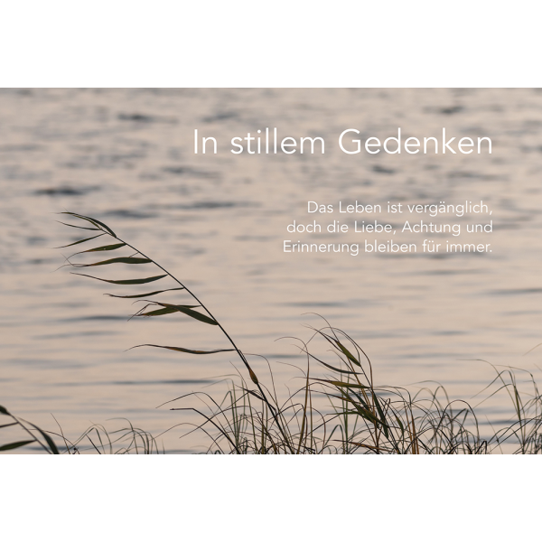 Trauer Beileid unverpackte Kondolenzkarte mit Briefumschlag In stillem Gedenken Am Meer