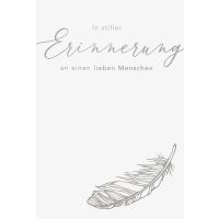 Trauer Beileid Kondolenzkarte mit Briefumschlag Feder In...