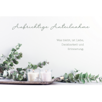 Trauer Beileid unverpackte Kondolenzkarte mit...