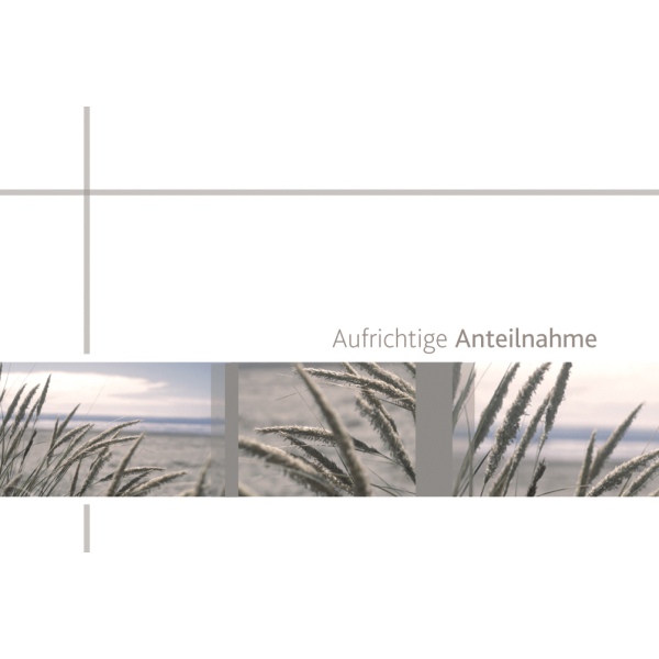 Trauer Beileid Kondolenzkarte mit Briefumschlag Aufrichtige Anteilnahme Meer Kreuz