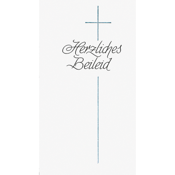 Trauer Beileid Kondolenzkarte mit Briefumschlag Herzliches Beileid schwarzes Kreuz