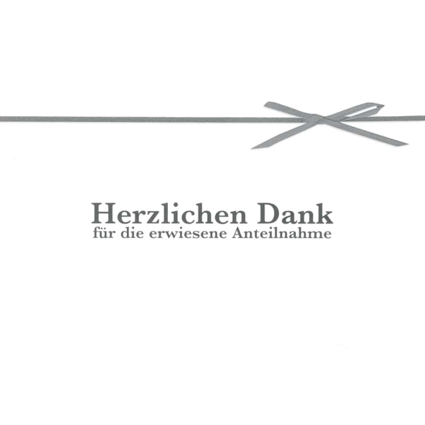 Trauer Beileid Danksagung 5 Karten 5 Umschläge im Topper Schleife erwiesene Anteilnahme