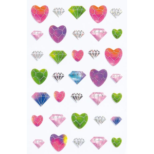 Creative-Sticker Aufleber Herzen Diamanten 1 Bogen in der Packung