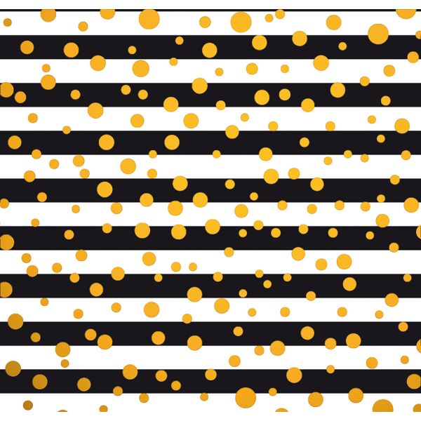 Geschenkpapier mit Metallicdruck - Röllchen - 70x150 cm - Black&Gold