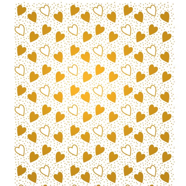 Geschenkpapier - Röllchen - 70x150 cm - metallisiert - Goldherzen